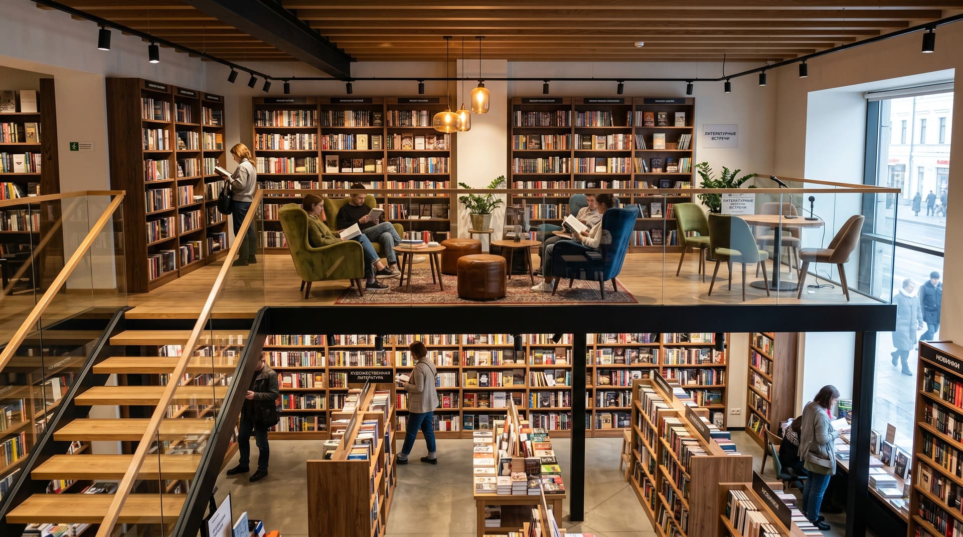 Антресольный этаж <br>в книжном магазине